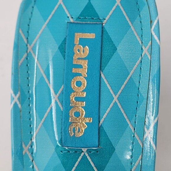 Larroude Aqua Argyle Brigitte Patent Leather Mules, Women's 5 - Picture 9 of 10